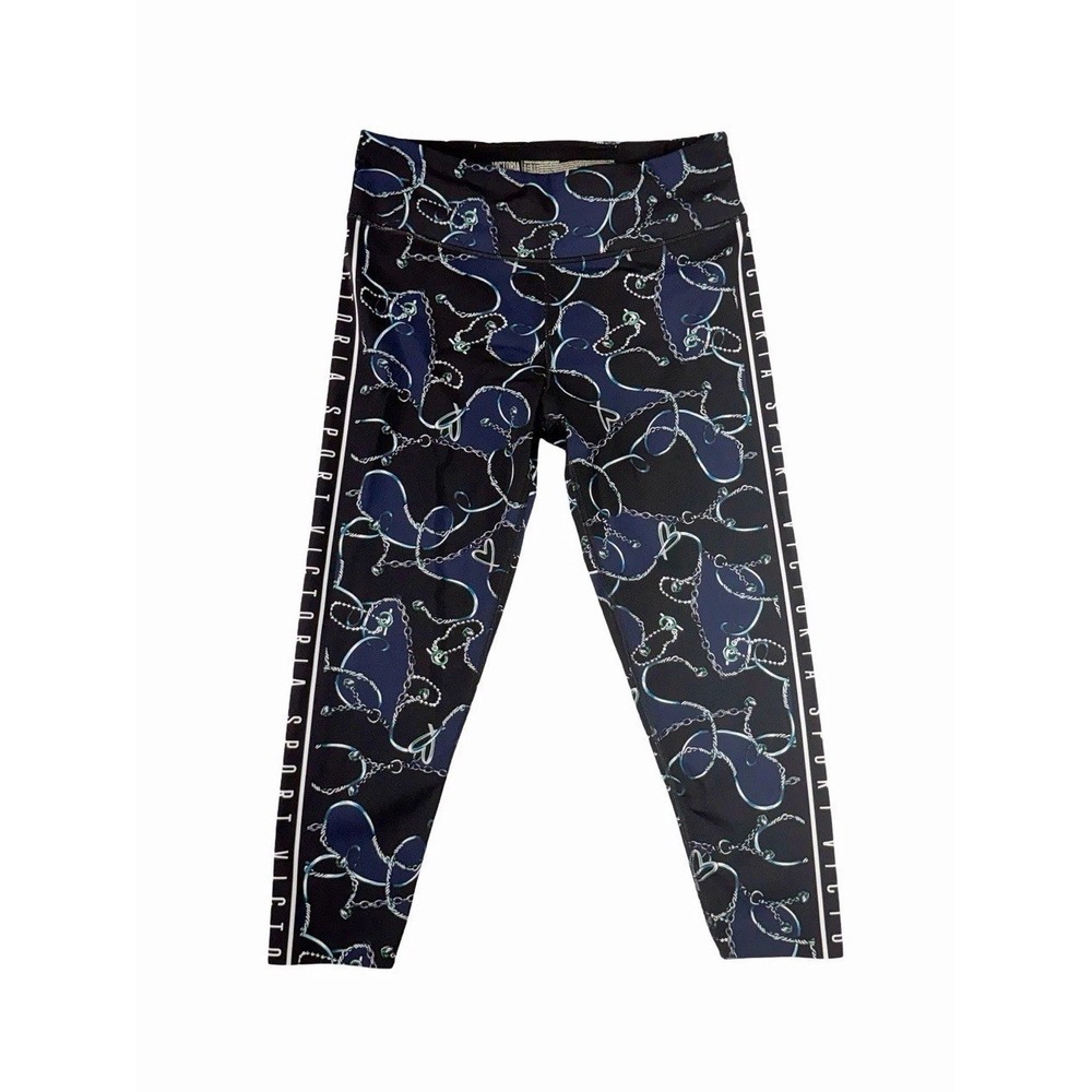 Victoria Sport Knockout Leggings XL Cropped Capri Chain Print Athletic Pants